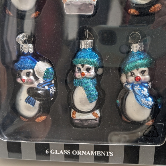 Celebration by Radko Hand Crafted Glass Christmas Ornaments - Penguins 6pcs - Picture 3 of 3